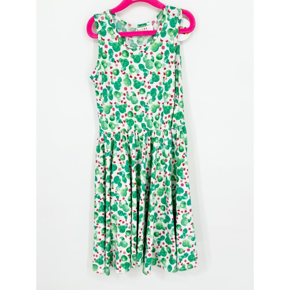 Dotdotsmile Girls Tank Dress Size 7 Green and Red Cactus Print NWT